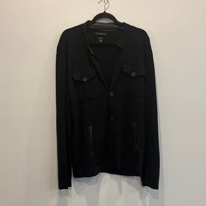 John Varvatos Black Button-Up Shirt Jacket